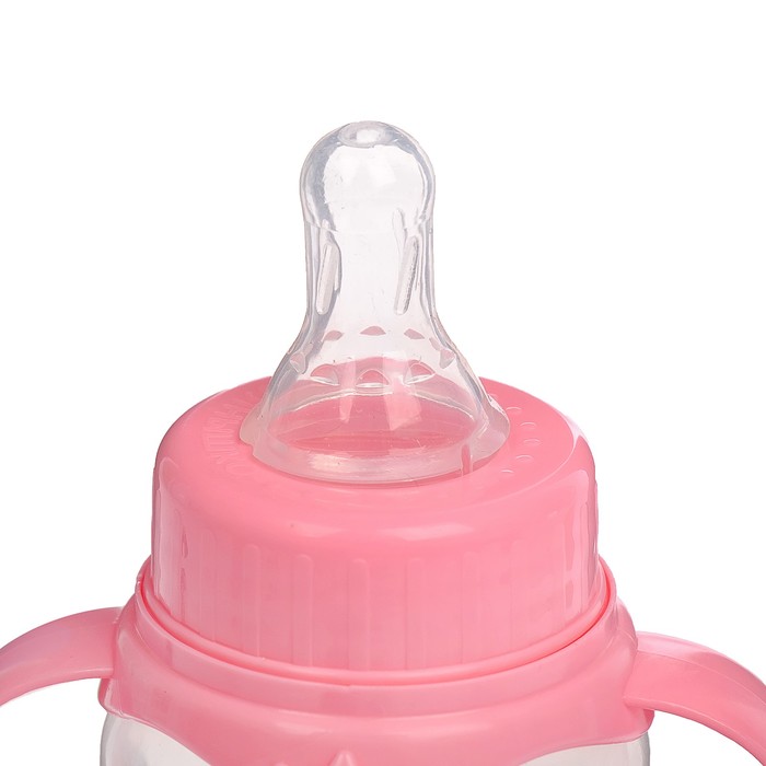 Бутылочка для кормления «Самая сладкая» детская классическая, с ручками, 150 мл, от 0 мес., цвет розовый