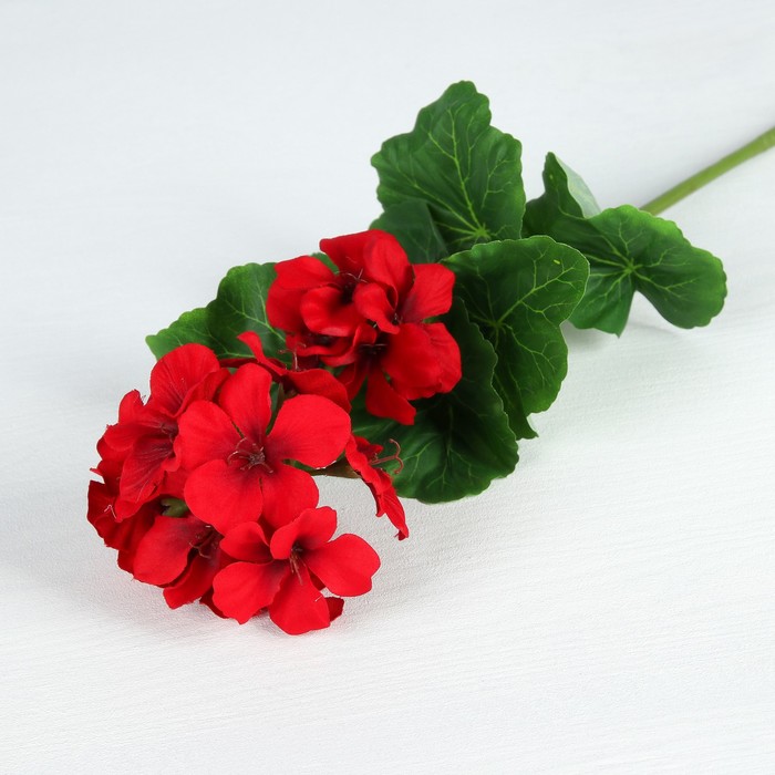 Цветы искусственные "Герань" 5*54 см, красная