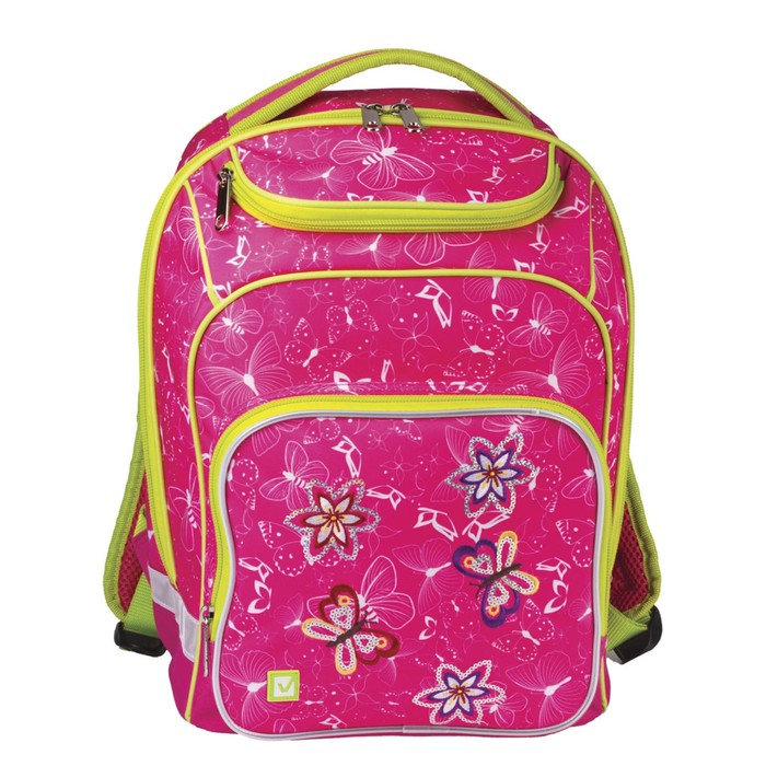 Рюкзак школьный эргоном.спинка BRAUBERG 34*25*16 дев "Весна" 226365