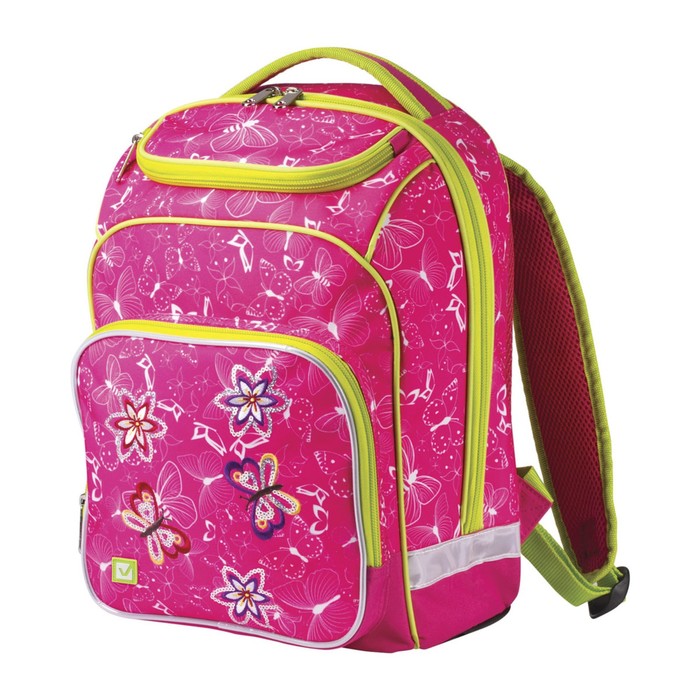 Рюкзак школьный эргоном.спинка BRAUBERG 34*25*16 дев "Весна" 226365