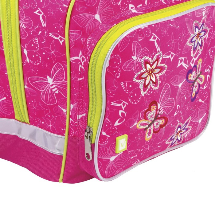 Рюкзак школьный эргоном.спинка BRAUBERG 34*25*16 дев "Весна" 226365