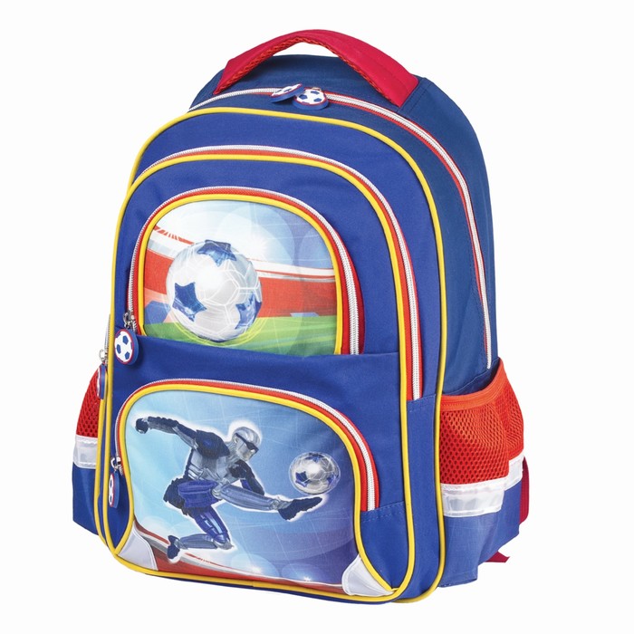 Рюкзак школьный эргоном.спинка BRAUBERG 38*30*14 дев "Дроид-футболист" 226892