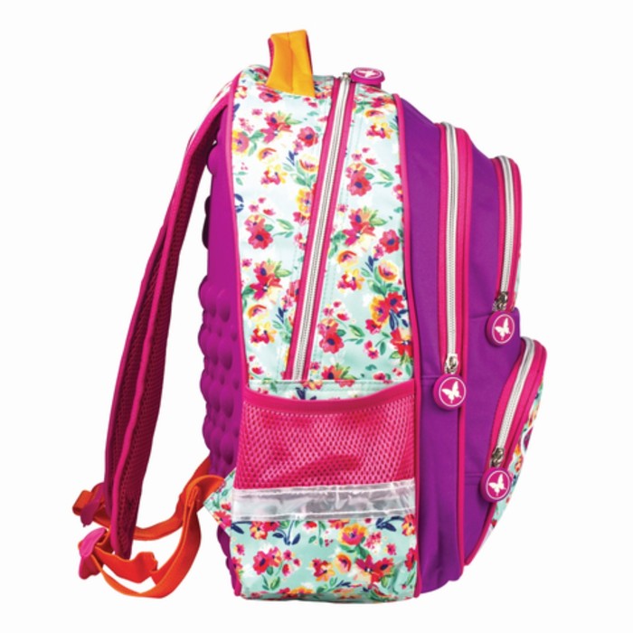 Рюкзак школьный эргоном.спинка BRAUBERG 38*30*14 дев "Бабочка в цветах" 226894