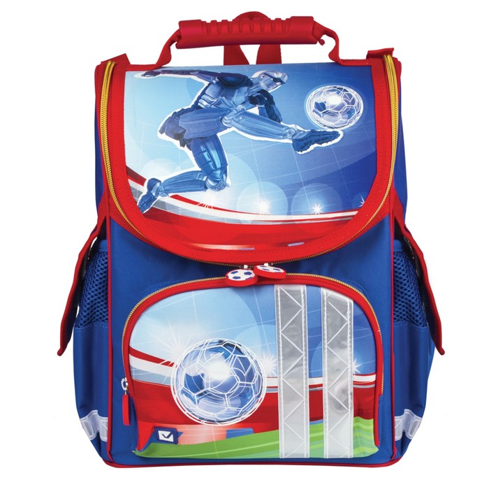 Ранец на молнии BRAUBERG 34*26*16 дев "Дроид-футболист" 226915