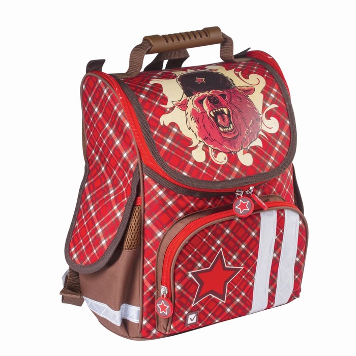 Ранец на молнии BRAUBERG 34*26*16 дев "Медведь" 226916