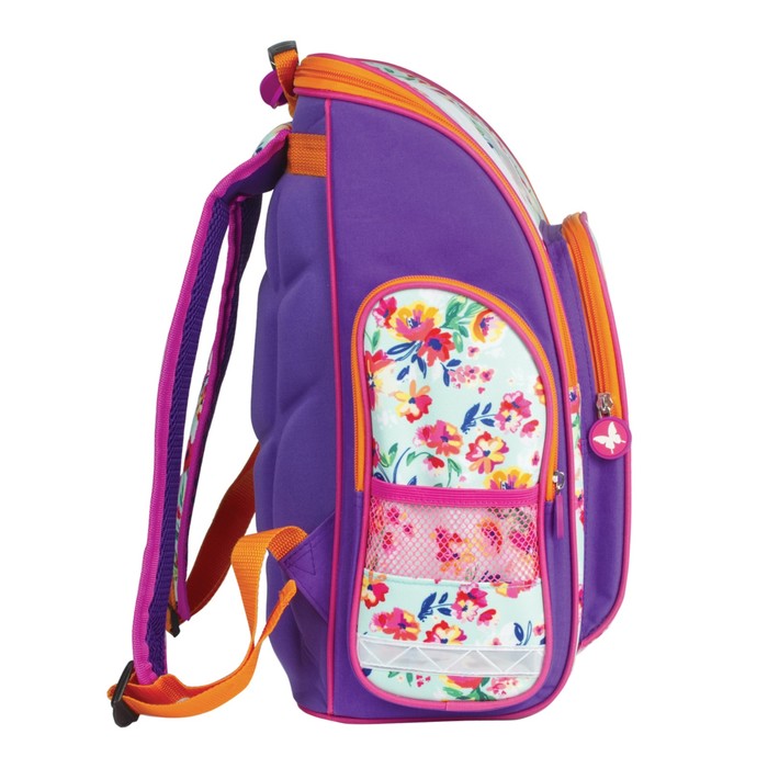 Ранец на молнии BRAUBERG 36*26*14 дев "Бабочка в цветах" 226918