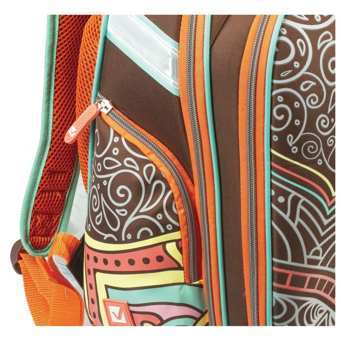 Рюкзак каркасный BRAUBERG 38*28*12 дев "Орнамент" 226925