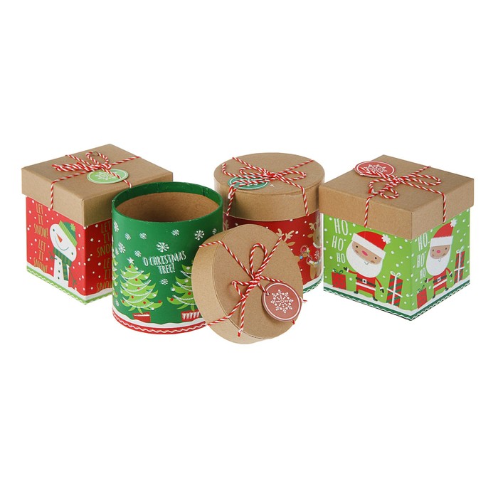 Набор коробок 4в1 "Рождество", 10 х 10 х 11 см