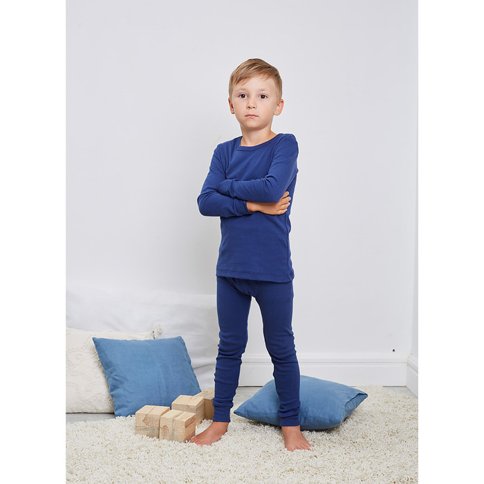 Комплект для мальчиков(джемпер,кальсоны), рост 104 см, цвет синий