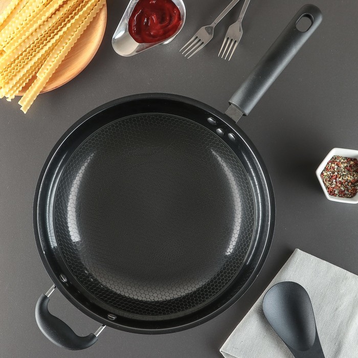 Сковорода-ВОК 32 см "Профи", без покрытия, 2 ручки