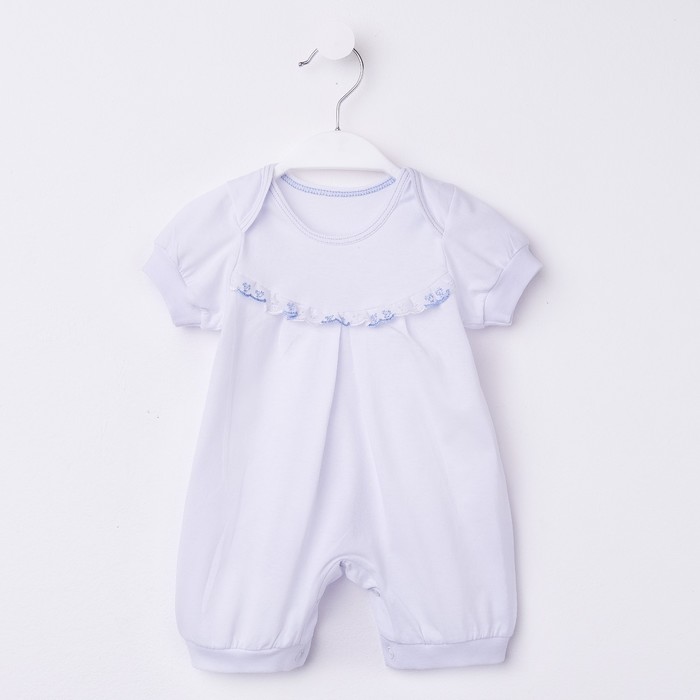 Комплект для крещения (комбинезон,чепчик), 00407-10, цвет белый/голубой, рост 74 см