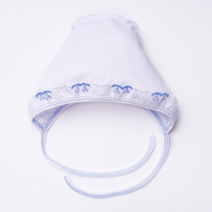 Комплект для крещения (комбинезон,чепчик), 00407-10, цвет белый/голубой, рост 74 см