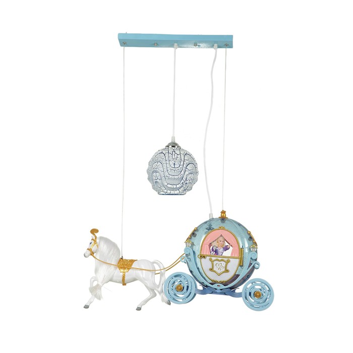 Люстра "Карета" 2x40Вт E27 голубой 60x22x100см