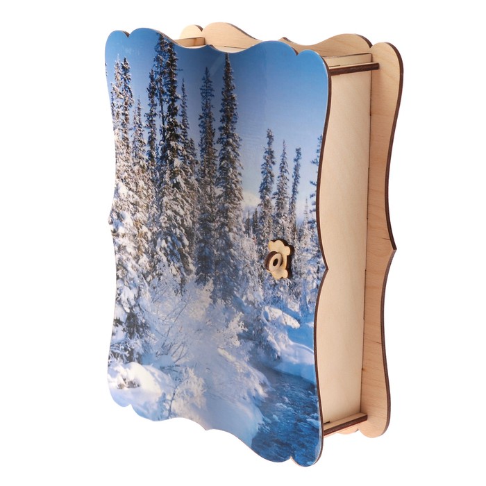 Ключница дерево "Зимняя сказка" 15х21 см