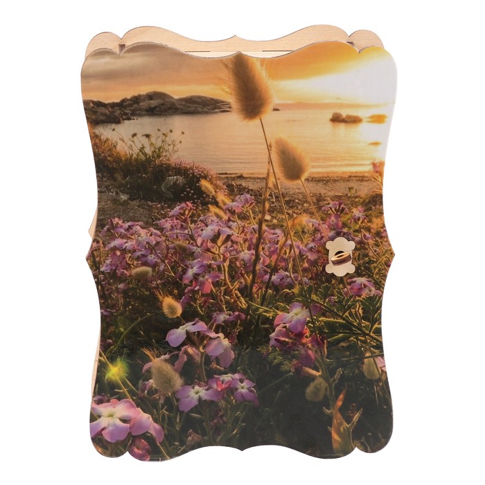 Ключница дерево "Цветы на берегу" 15х21 см