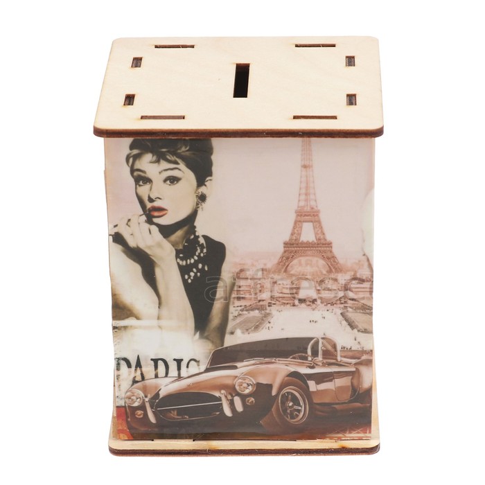 Копилка дерево "Париж" 13х10х8 см