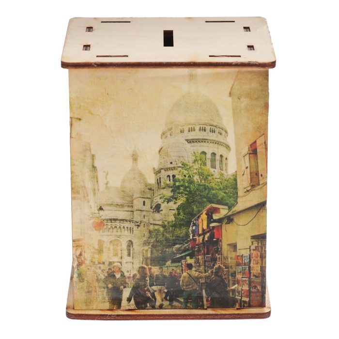 Копилка дерево "Прогулка по Парижу" 13х10х8 см МИКС