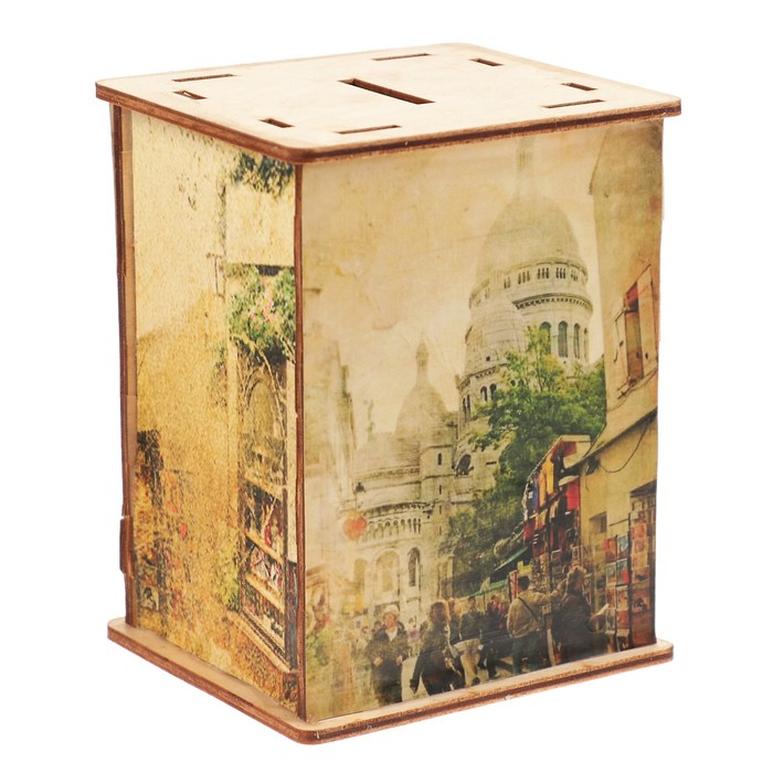 Копилка дерево "Ретро" 13х10х8 см МИКС