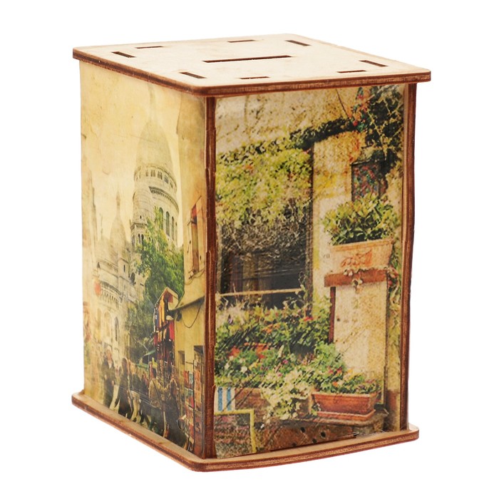 Копилка дерево "Ретро" 13х10х8 см МИКС