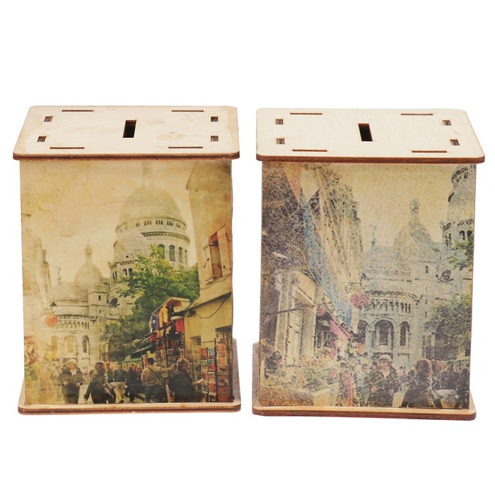 Копилка дерево "Ретро" 13х10х8 см МИКС