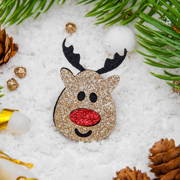 Брошь "Новогодняя сказка" олененок, цветная