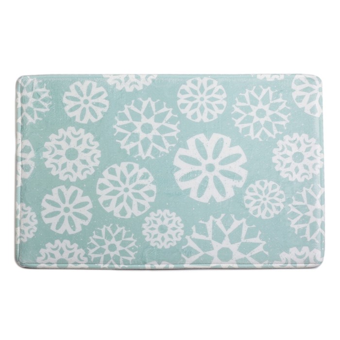 Коврик для ванной "Снежинка", цвет мятный