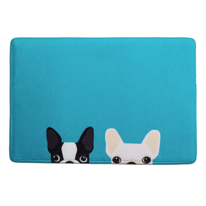 Коврик для ванной "Мордочки", цвет бирюзовый