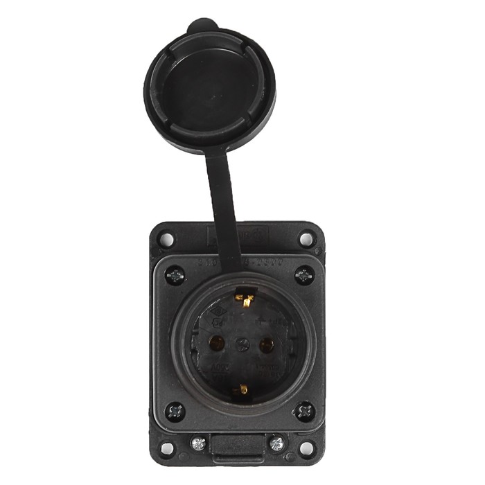 Розетка T-plast, 16 А, 2Р+Е, каучук, IP 44, 31.01.306.0300,