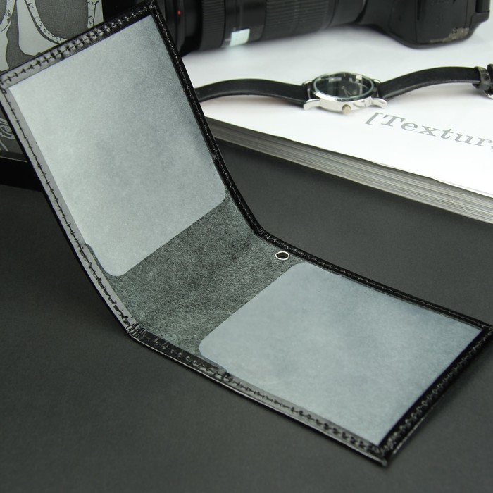 Обложка для удостоверения, шик, цвет чёрный