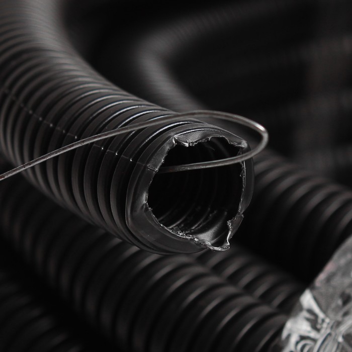 Труба гофрированная ПНД T-plast, 16 мм, с зондом, 50 м, черная, 55.01.013.0001,