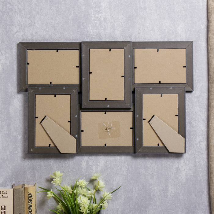 Фоторамка на 6 фото 10х15 см Еллоу Фото ПР-615-О "Зебрано" с подставкой, пластик