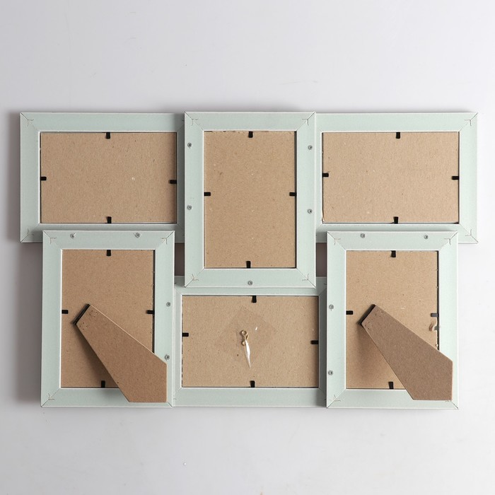 Фоторамка на 6 фото 10х15 см Еллоу Фото ПР-615-О "Морозное серебро" с подставкой, пластик