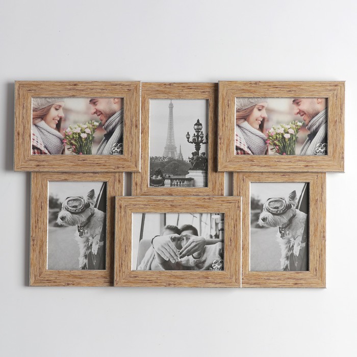 Фоторамка на 6 фото 10х15 см Еллоу Фото ПР-615-О "Прованс" с подставкой, пластик