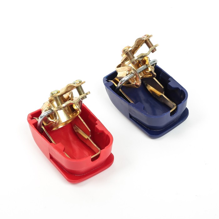 Клемма быстросъемная, набор 2 шт., красный, синий