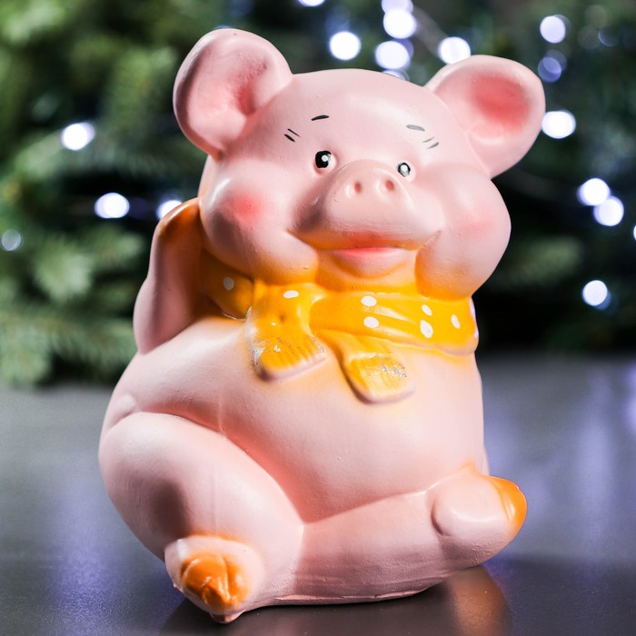 Копилка "Свинка в шарфе" 18х18х22,5см