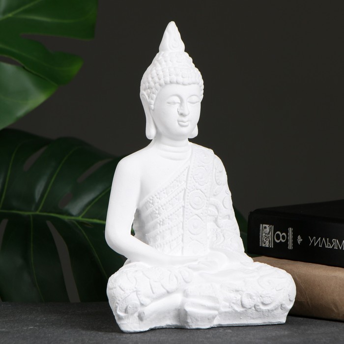 Фигура Будда малый 16х9х23см белая