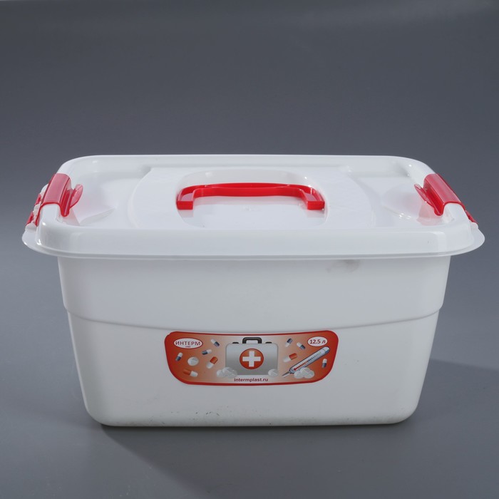 Контейнер АПТЕЧКА 385х275х195 мм, 12,5 л, цвет белый