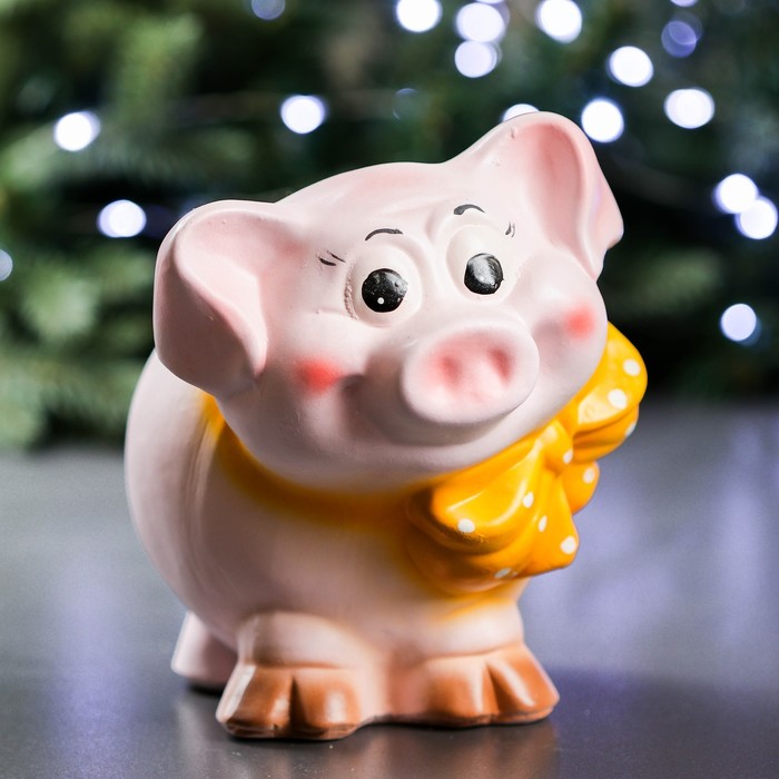 Копилка "Свинка с бантиком" 16х22х18см МИКС