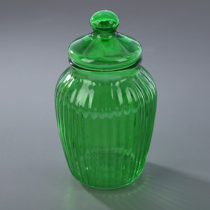 Банка 2,1 л "Луана", с крышкой, цвет прозрачно-зелёный