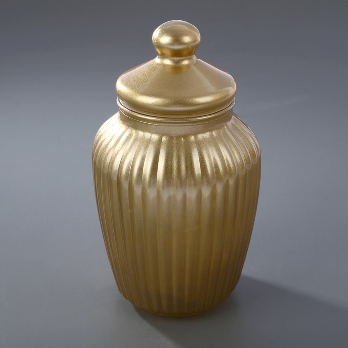 Банка 2,1 л "Луана", с крышкой, цвет золотой