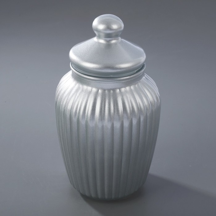 Банка 2,1 л "Луана", с крышкой, цвет серебристый
