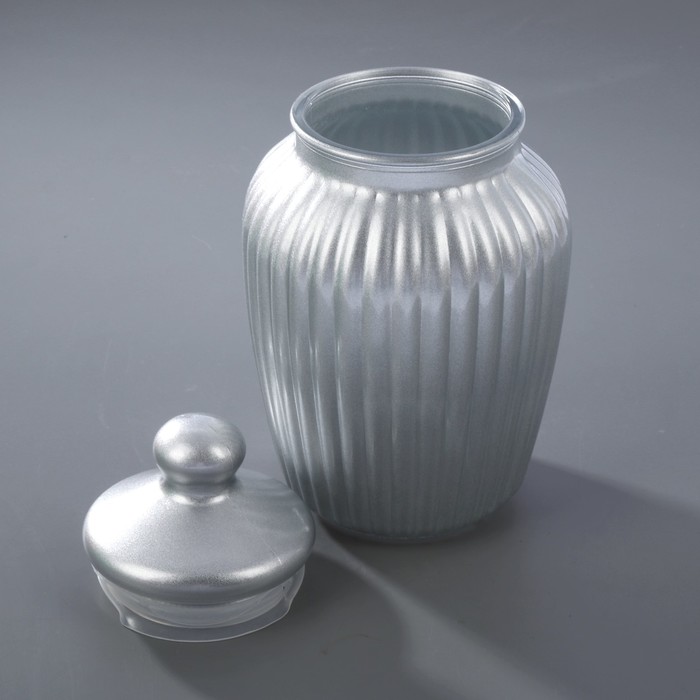 Банка 2,1 л "Луана", с крышкой, цвет серебристый