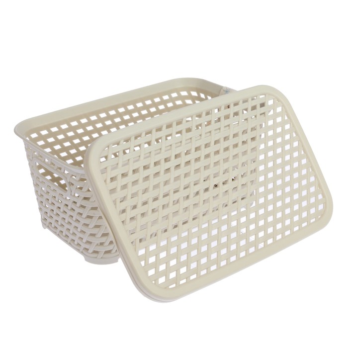 Ящик 18×28×12,5 см "Ротанг" прямоугольный, цвет белый