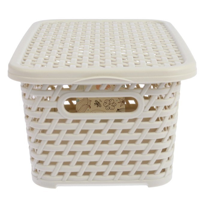 Ящик 18×28×12,5 см "Ротанг" прямоугольный, цвет белый