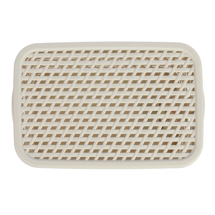 Ящик 18×28×12,5 см "Ротанг" прямоугольный, цвет белый