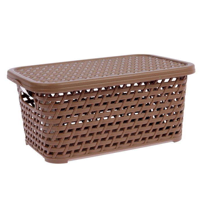 Ящик 18×28×12,5 см &quot;Ротанг&quot; прямоугольный, цвет бежевый