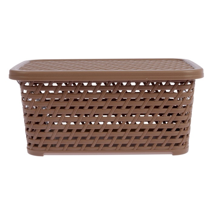Ящик 18×28×12,5 см "Ротанг" прямоугольный, цвет бежевый