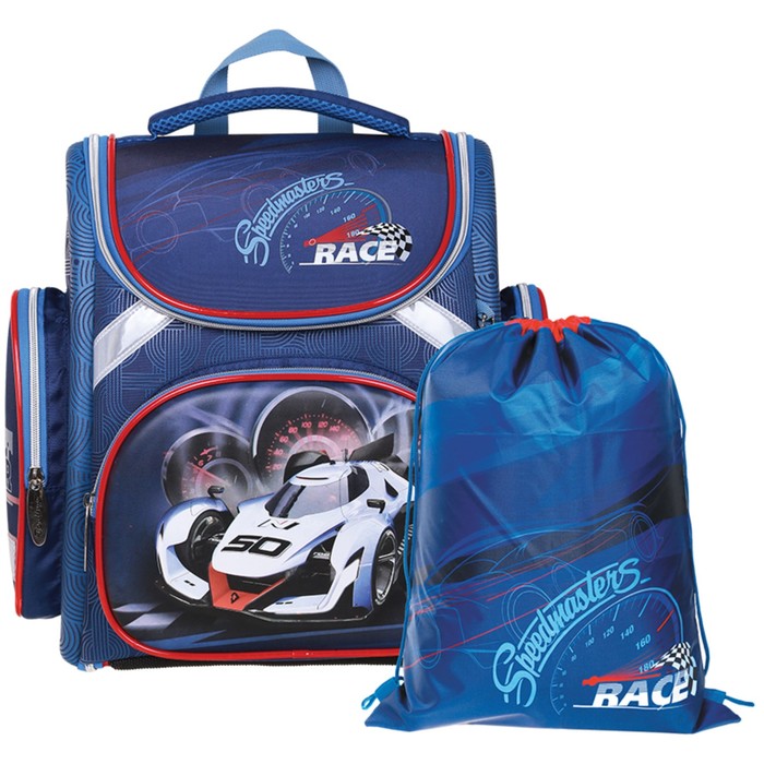 Ранец Стандарт Berlingo Ultra Compact "Race" 37*30*17см, 1 отд+мешок 239297