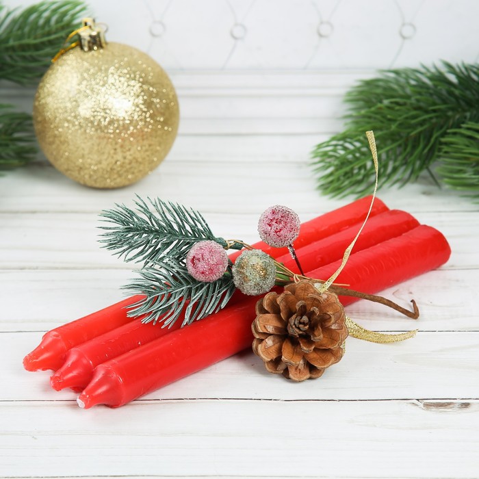 Свечи новогодние высокие "С Новым годом" 3шт