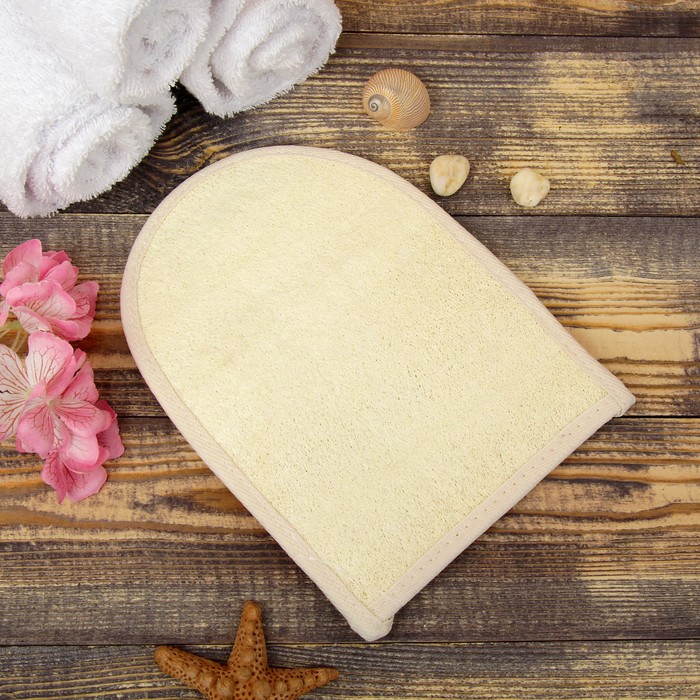 Мочалка рукавица натуральная, сизаль 15×19см